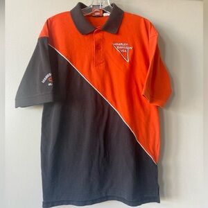 Vintage 90s Harley Davidson Graphic Polo T-Shirt USA Made Size L? Mississippi